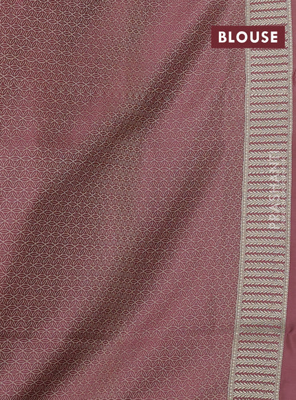 Banarasi semi katan silk saree pastel pink with allover floral self emboss and zari woven border