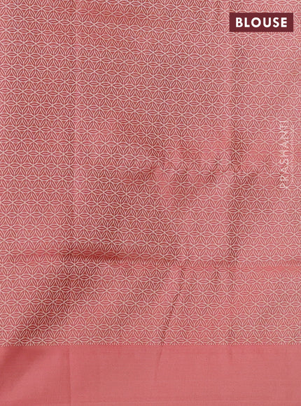 Banarasi semi katan silk saree peach shade with allover floral self emboss and zari woven border