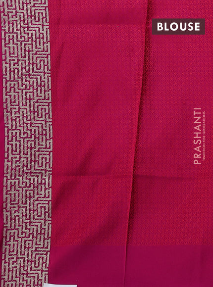 Banarasi semi katan silk saree pink with allover self emboss and zari woven border