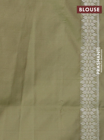 Banarasi semi katan silk saree pastel green with allover zari weaves & thread wiven buttas and zari woven border