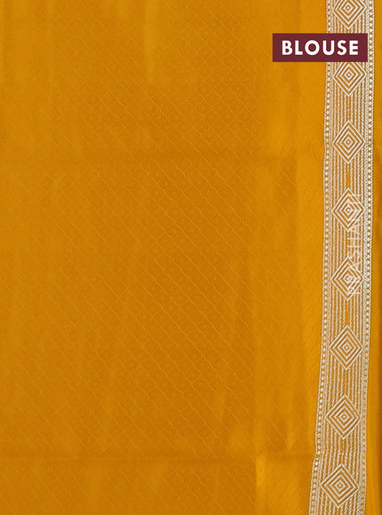 Banarasi semi katan silk saree yellow with allover thread weaves & zari woven buttas and zari woven border