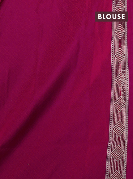 Banarasi semi katan silk saree dark pink with allover thread weaves & zari woven buttas and zari woven border