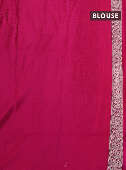 Banarasi semi katan silk saree dark pink with allover zari weaves and zari woven border