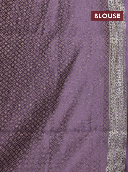 Banarasi semi katan silk saree pastel purple with allover thread weaves & zari woven buttas and zari woven border