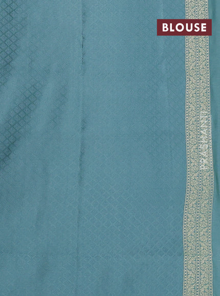 Banarasi semi katan silk saree pastel green with allover thread weaves & zari woven buttas and zari woven border