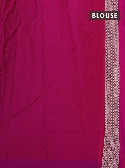 Banarasi semi katan silk saree dark pink with allover thread woven buttas and zari woven butta border