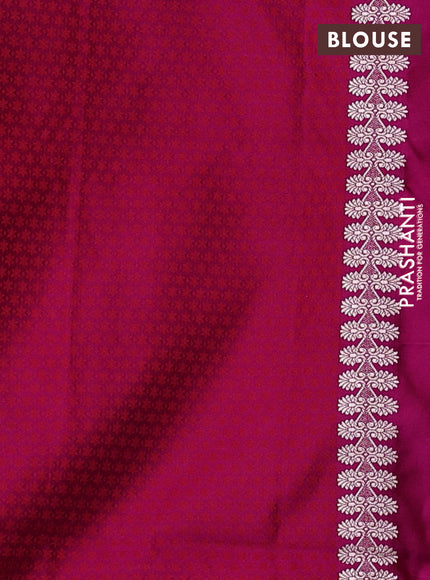 Banarasi semi katan silk saree dark pink with thread & zari woven buttas and zari woven border