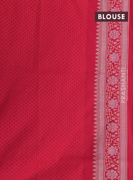 Banarasi semi katan silk saree pink with allover silver & gold zari woven buttas and zari woven border