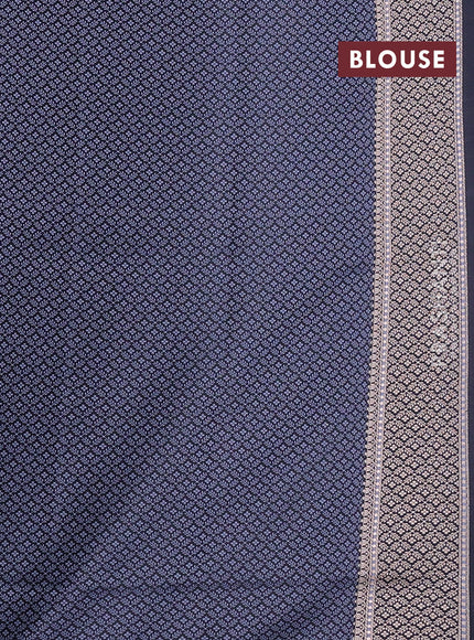 Banarasi semi katan silk saree grey with allover self emboss and copper zari woven border
