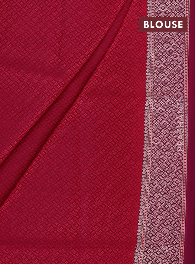 Banarasi semi katan silk saree deep purple with allover self emboss and copper zari woven border
