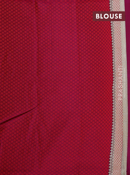 Banarasi semi katan silk saree purple with allover floral self emboss & zari woven buttas and zari woven border