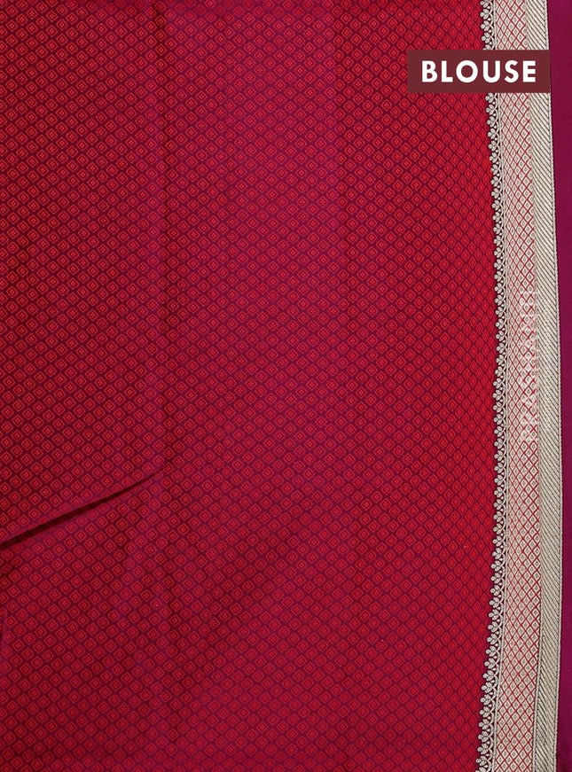 Banarasi semi katan silk saree purple with allover floral self emboss & zari woven buttas and zari woven border