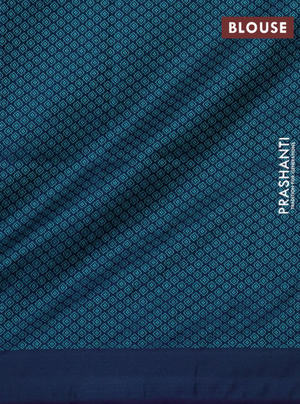 Banarasi semi katan silk saree peacock blue with allover floral self emboss & zari woven buttas and zari woven border