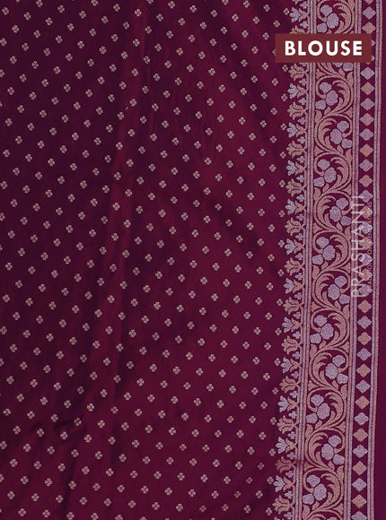 Banarasi semi katan silk saree purple with allover silver & zari weaves and zari woven border