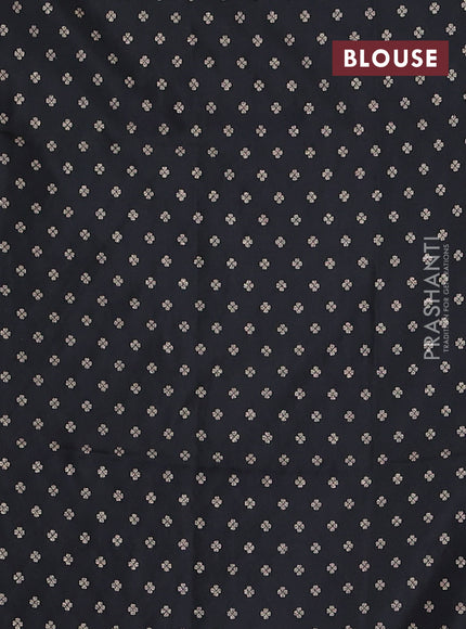 Banarasi semi katan silk saree black with allover silver & zari weaves and zari woven border