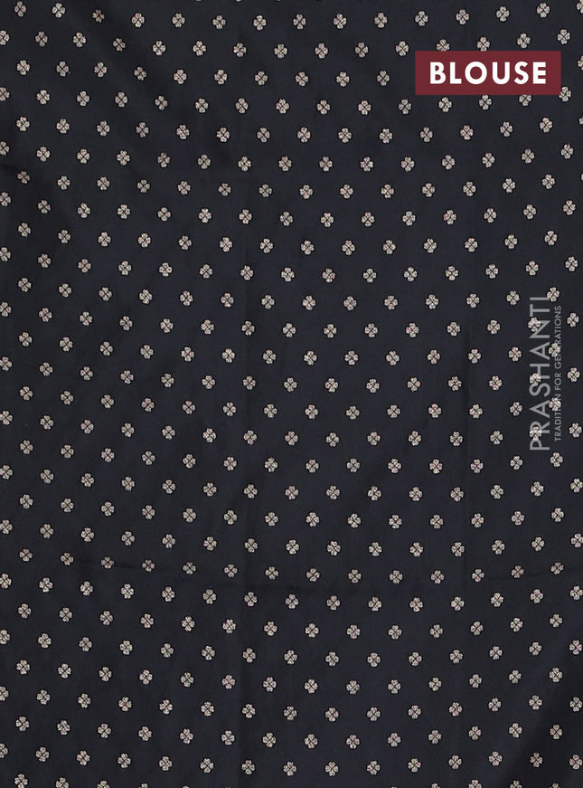 Banarasi semi katan silk saree black with allover silver & zari weaves and zari woven border