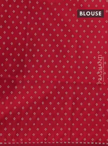 Banarasi semi katan silk saree red with allover silver & zari weaves and zari woven border