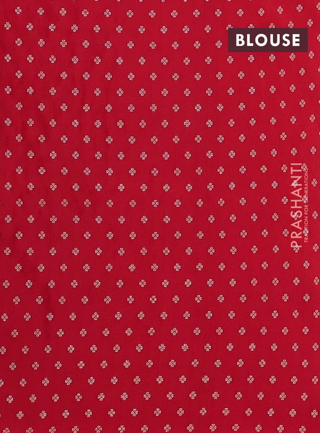 Banarasi semi katan silk saree red with allover jamdhani weaves and zari woven border