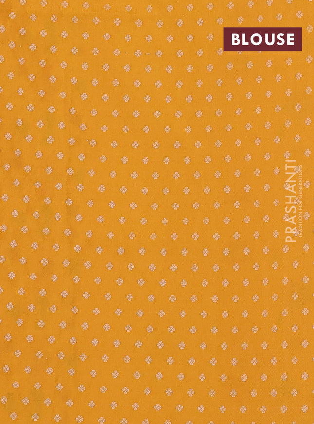 Banarasi semi katan silk saree mustard yellow with allover jamdhani weaves and zari woven border