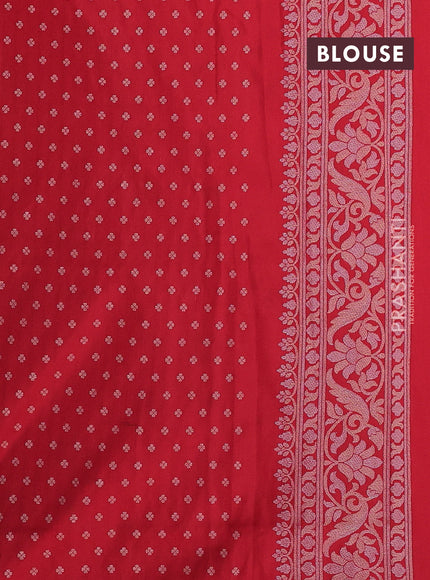 Banarasi semi katan silk saree red with allover jamdhani weaves and zari woven border