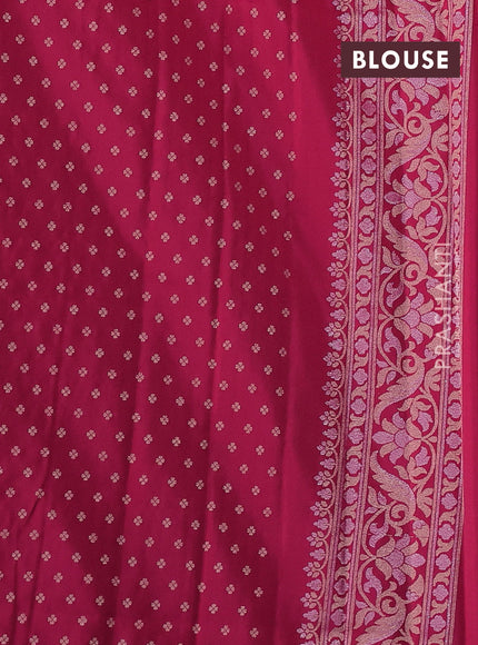 Banarasi semi katan silk saree pink with allover jamdhani weaves and zari woven border