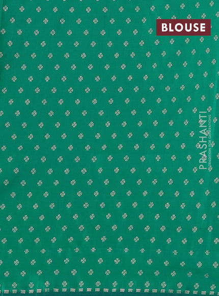 Banarasi semi katan silk saree green with allover jamdhani weaves and zari woven border