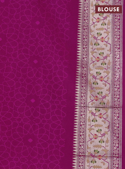 Banarasi semi katan silk saree purple with allover thread & zari jamdhani weaves and zari woven border
