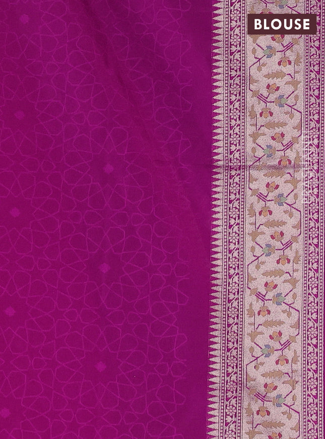 Banarasi semi katan silk saree purple shade with allover thread & zari jamdhani weaves and zari woven border