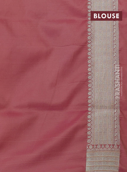 Banarasi semi katan silk saree mauve pink with allover thread & zari woven buttas and zari woven border