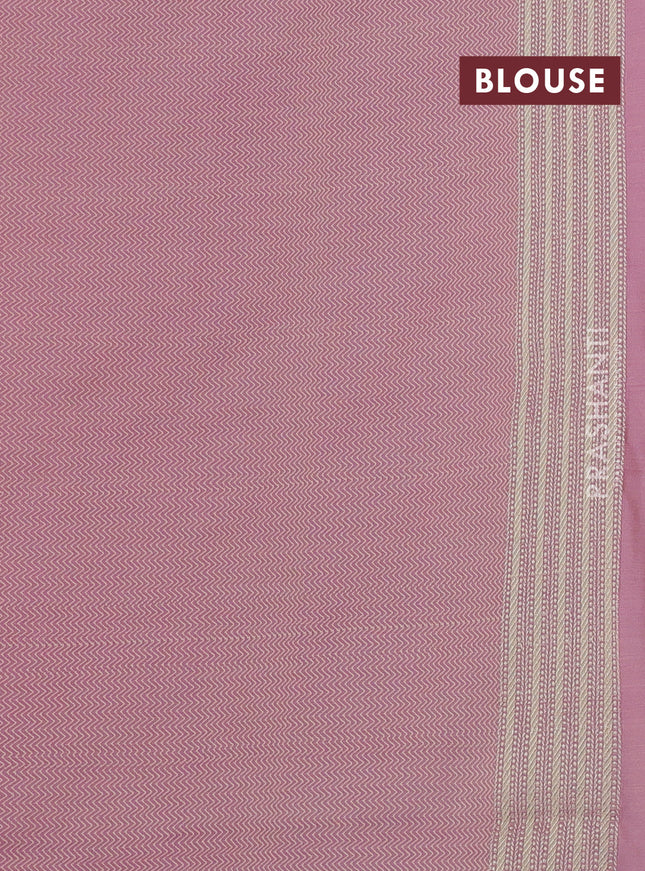 Banarasi semi katan silk saree mauve pink with allover self emboss and zari woven butta border
