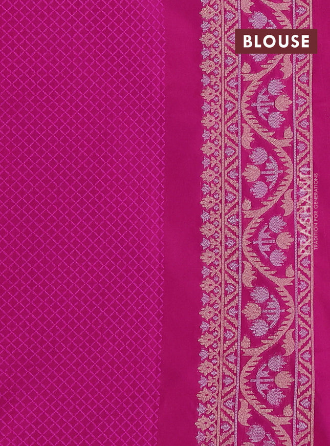Banarasi semi katan silk saree purple with allover thread & zari weaves and zari woven border