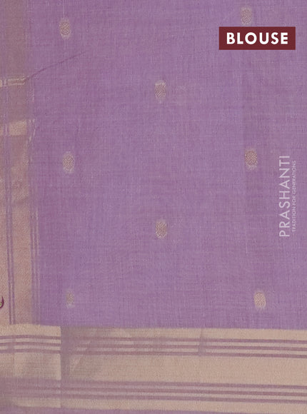 Jamdhani cotton saree lavender with thread woven buttas & embroidery work and embroidery jamdhani pallu
