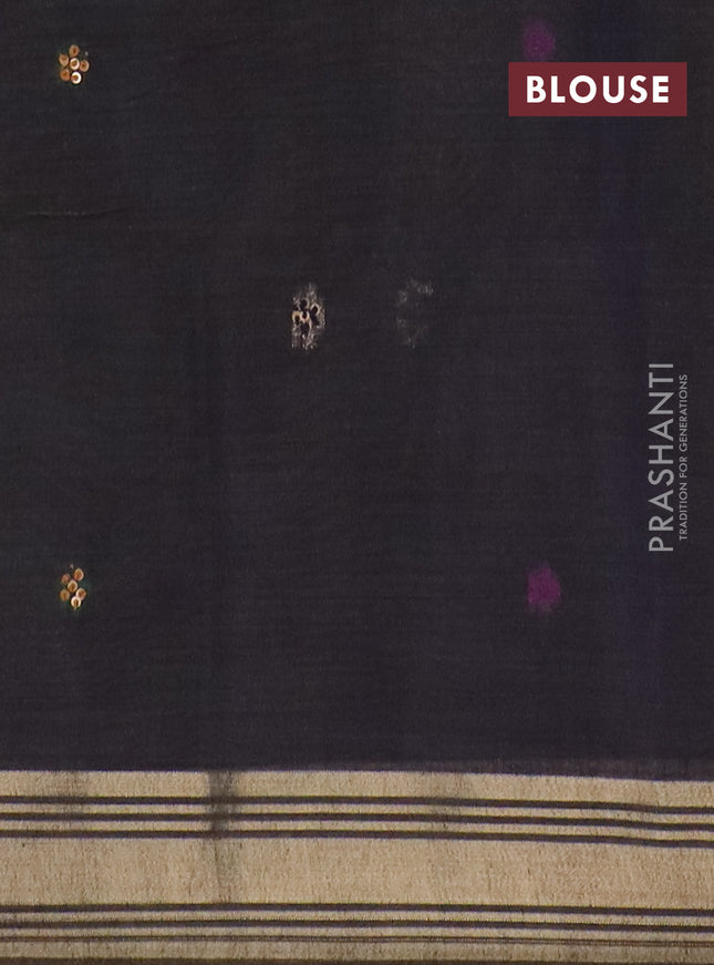 Jamdhani cotton saree pista green with thread woven buttas & embroidery work and embroidery jamdhani pallu