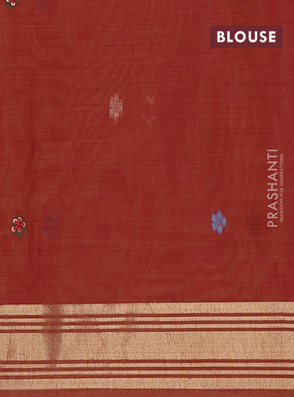 Jamdhani cotton saree pale yellow with thread woven buttas & embroidery work and embroidery jamdhani pallu