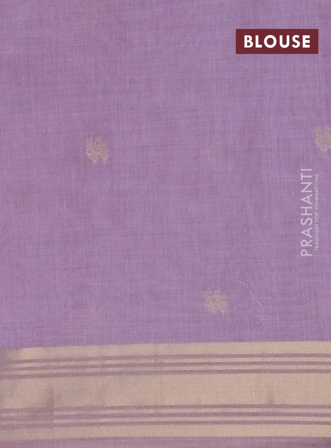 Jamdhani cotton saree lavender with thread woven buttas & embroidery work and embroidery jamdhani pallu