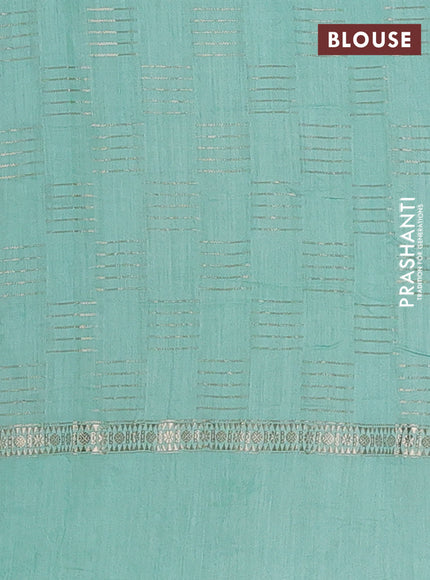 Semi chanderi saree purple shade and pastel green with allover zari weaves and embroidery border
