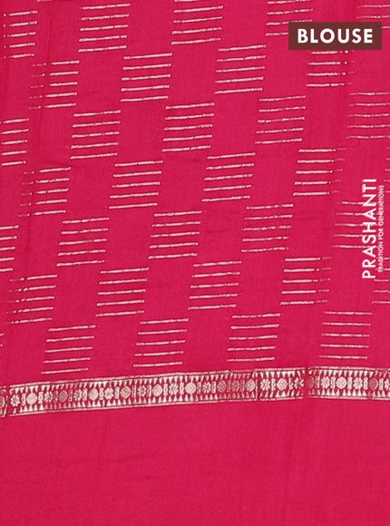 Semi chanderi saree violet and pink with allover zari weaves and embroidery border