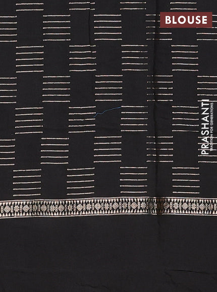 Semi chanderi saree mauve pink and black with allover zari weaves and embroidery border