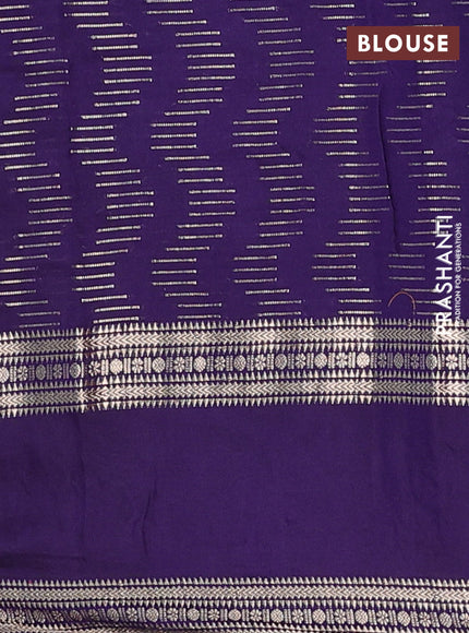 Semi chanderi saree light blue and violet with allover zari weaves and embroidery zari border