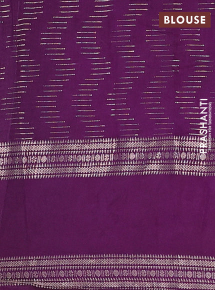 Semi chanderi saree lime yellow and purple with allover zari weaves and embroidery zari border