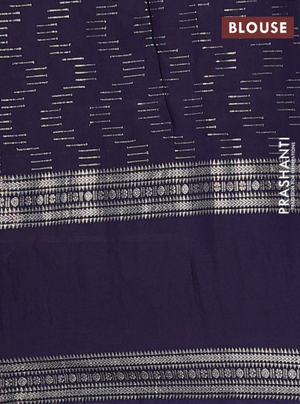 Semi chanderi saree wine shade and navy blue with allover zari weaves and embroidery zari border