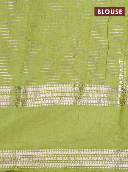 Semi chanderi saree purple and light green with allover zari weaves and embroidery zari border