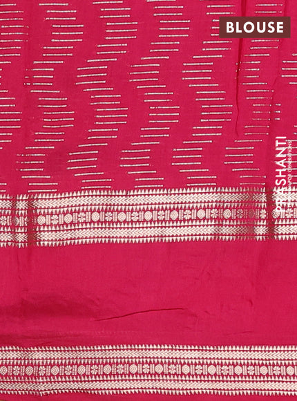 Semi chanderi saree blue and pink with allover zari weaves and embroidery zari border