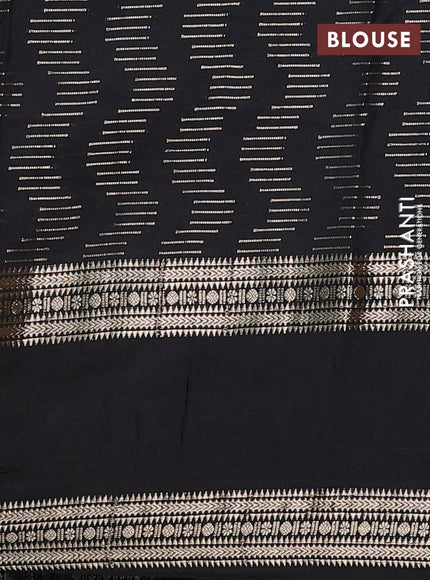 Semi chanderi saree mild lavender and black with allover zari weaves and embroidery zari border