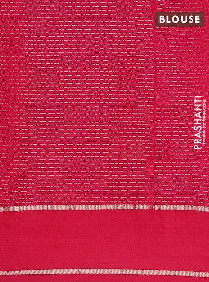 Semi chanderi saree blue and pink with allover zari weaves and embroidery zari border