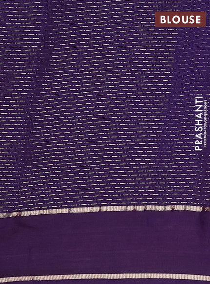 Semi chanderi saree red and violet with allover zari weaves and embroidery zari border