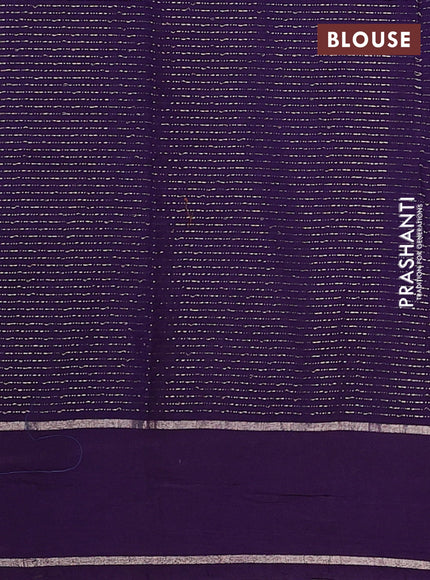Semi chanderi saree pastel green and violet with allover zari weaves and embroidery zari border