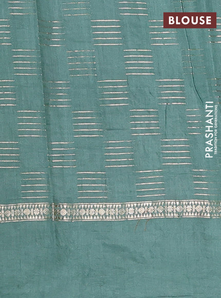 Semi chanderi saree deep maroon and pastel green with allover zari weaves and embroidery border