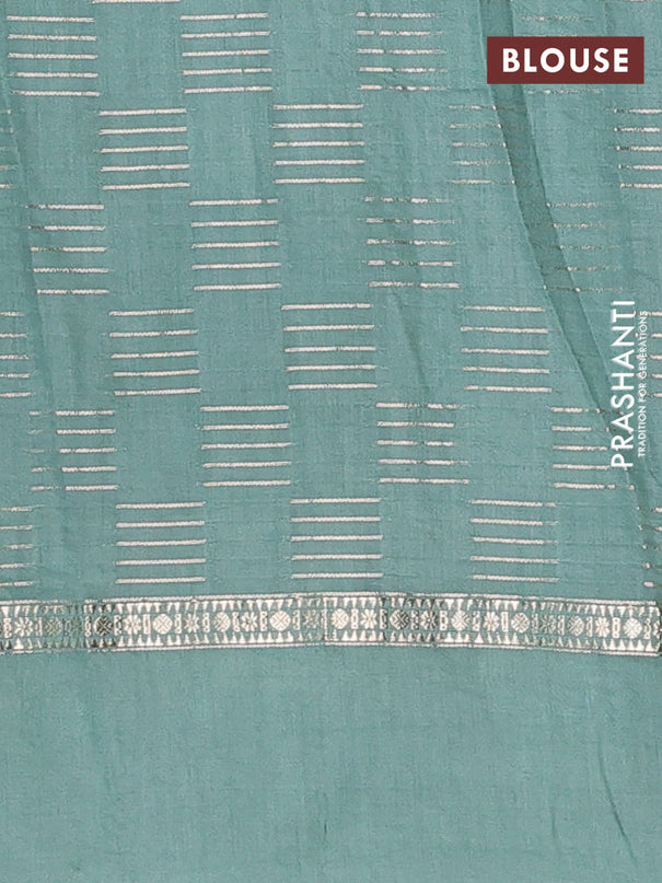 Semi chanderi saree purple and pastel green with allover zari weaves and embroidery border