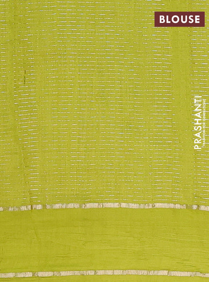 Semi chanderi saree pink and light green with allover zari weaves and embroidery zari border